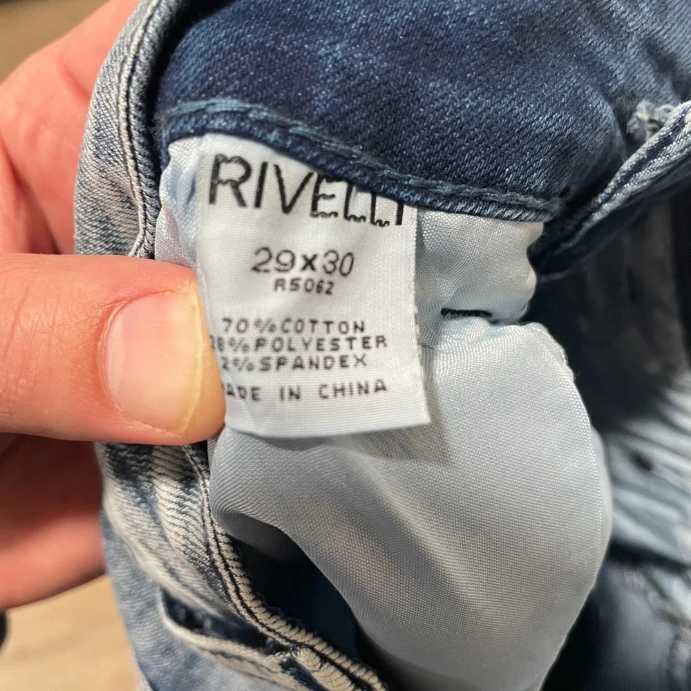 RIVELLI Mens Skinny Fit Aqua Wash Jeans Pants Size 29x30 Style R5062‎